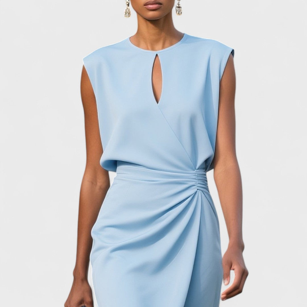 Gloria | Sleeveless Keyhole Wrap Midi Dress