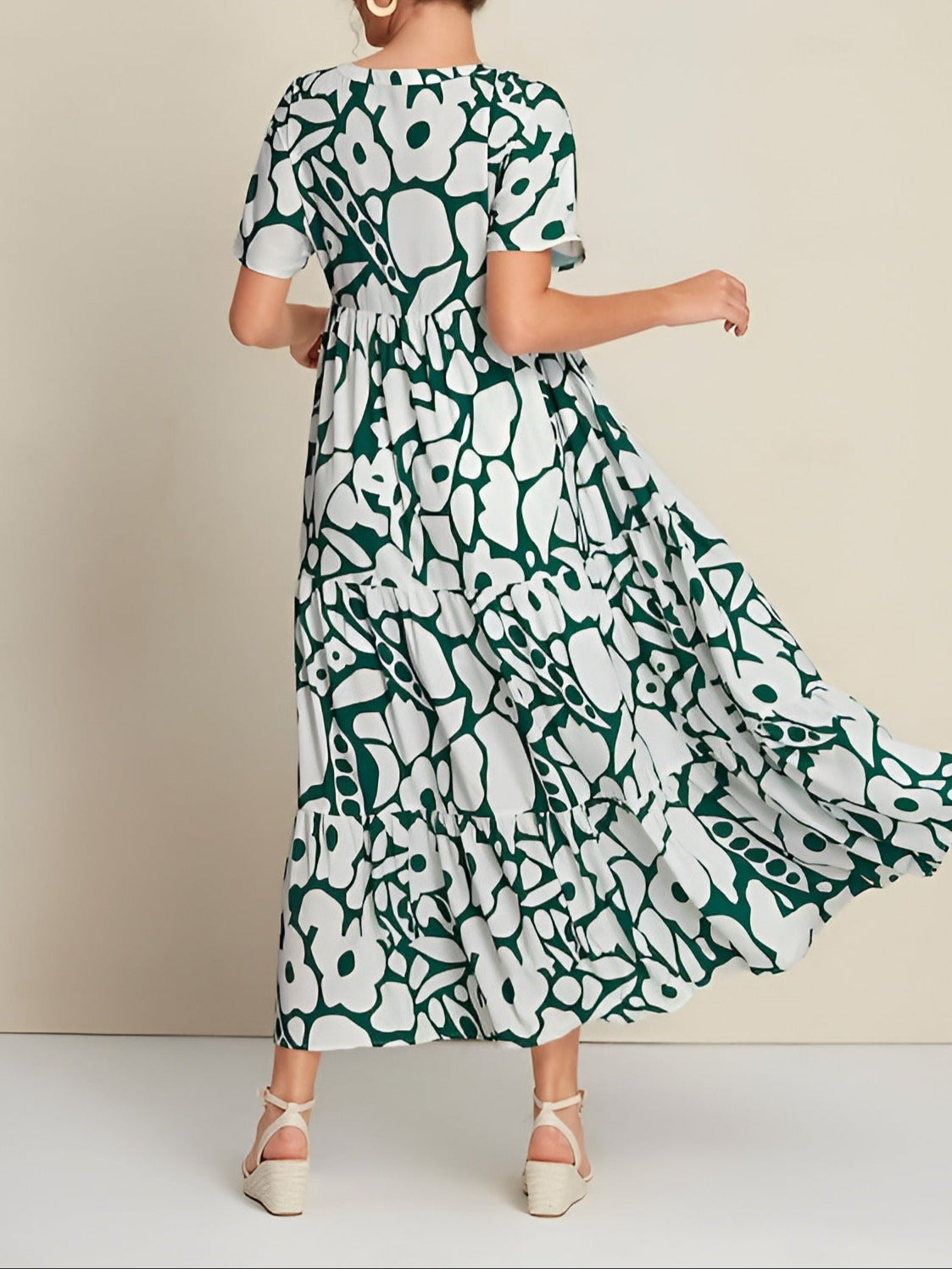 Joyce | Floral Puff Sleeve Flowy Maxi Dress