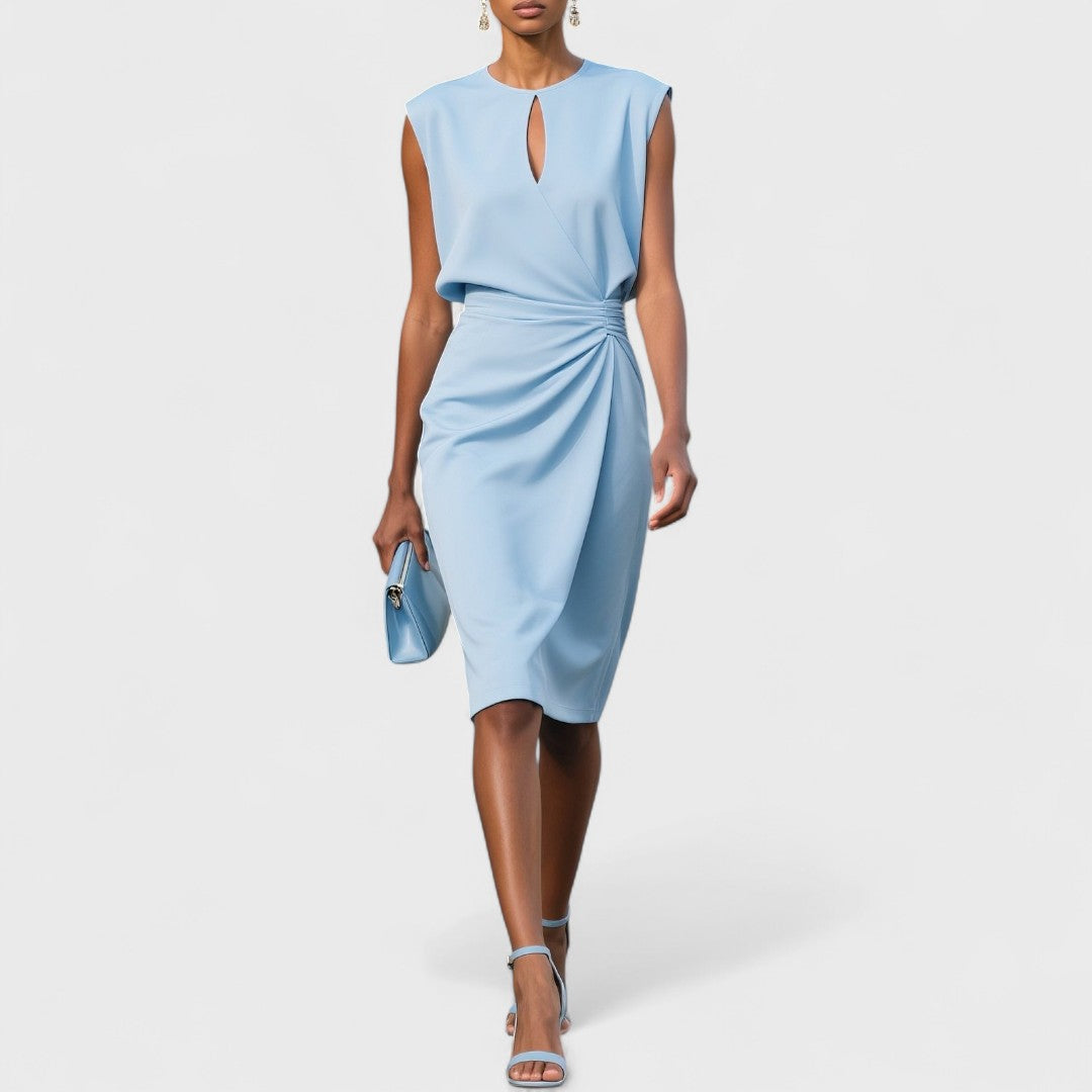 Gloria | Sleeveless Keyhole Wrap Midi Dress
