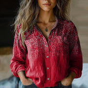 Rebecca | Bohemian Print Vintage Blouse