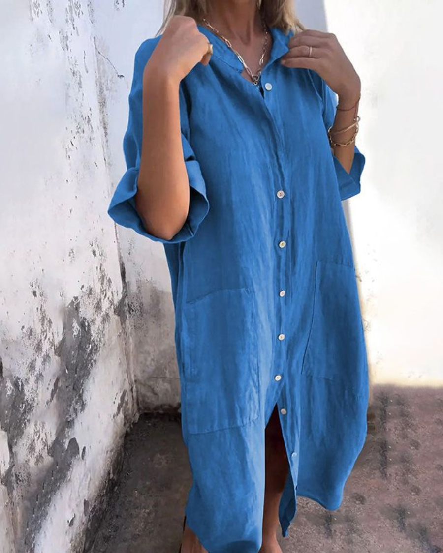 Donna | Boho Button Down Shirt Dress