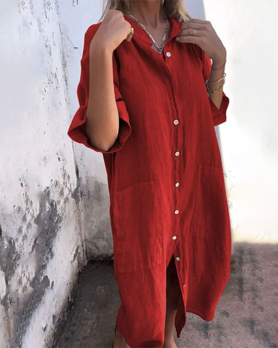 Donna | Boho Button Down Shirt Dress