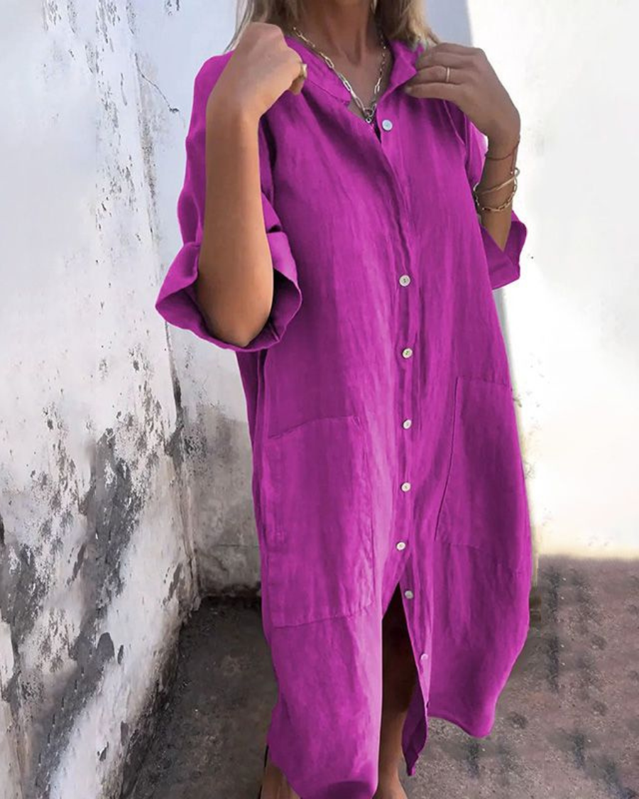 Donna | Boho Button Down Shirt Dress
