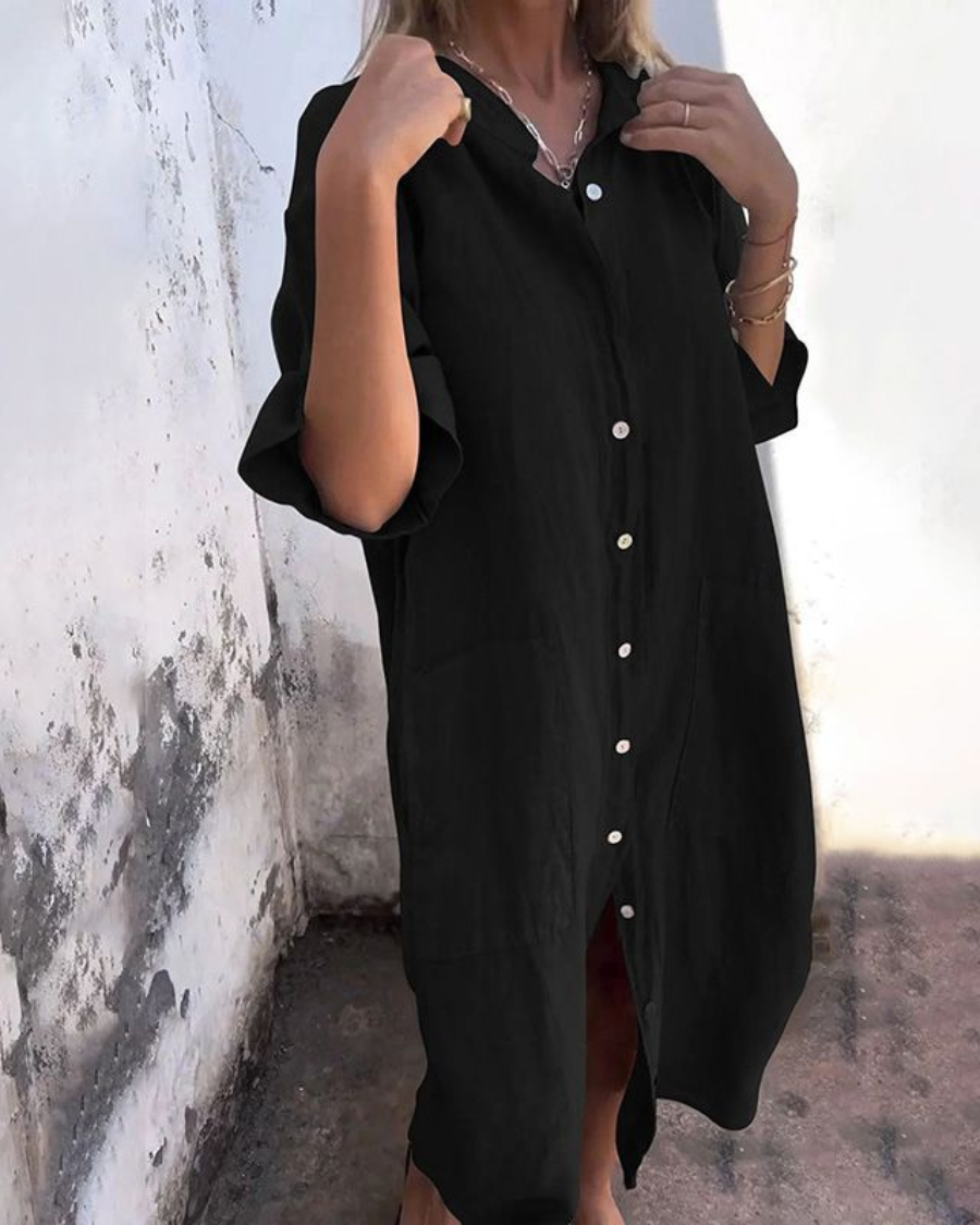 Donna | Boho Button Down Shirt Dress