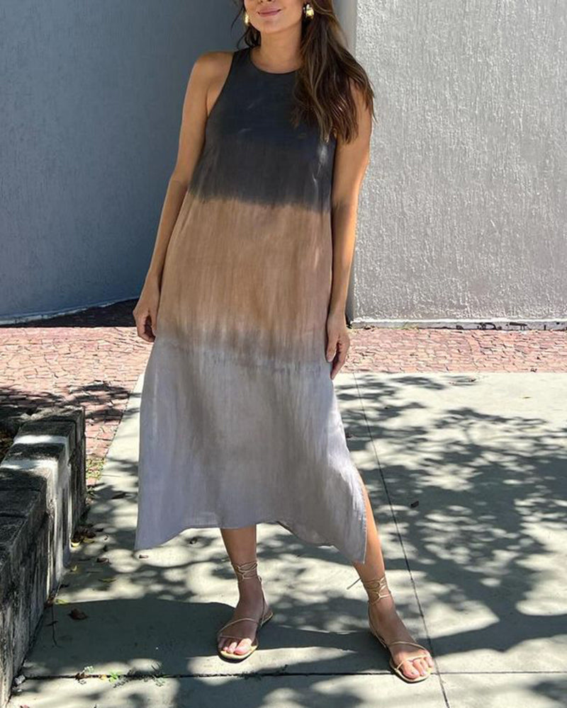 Anette | Ombre Sleeveless Round Neck Maxi Dress