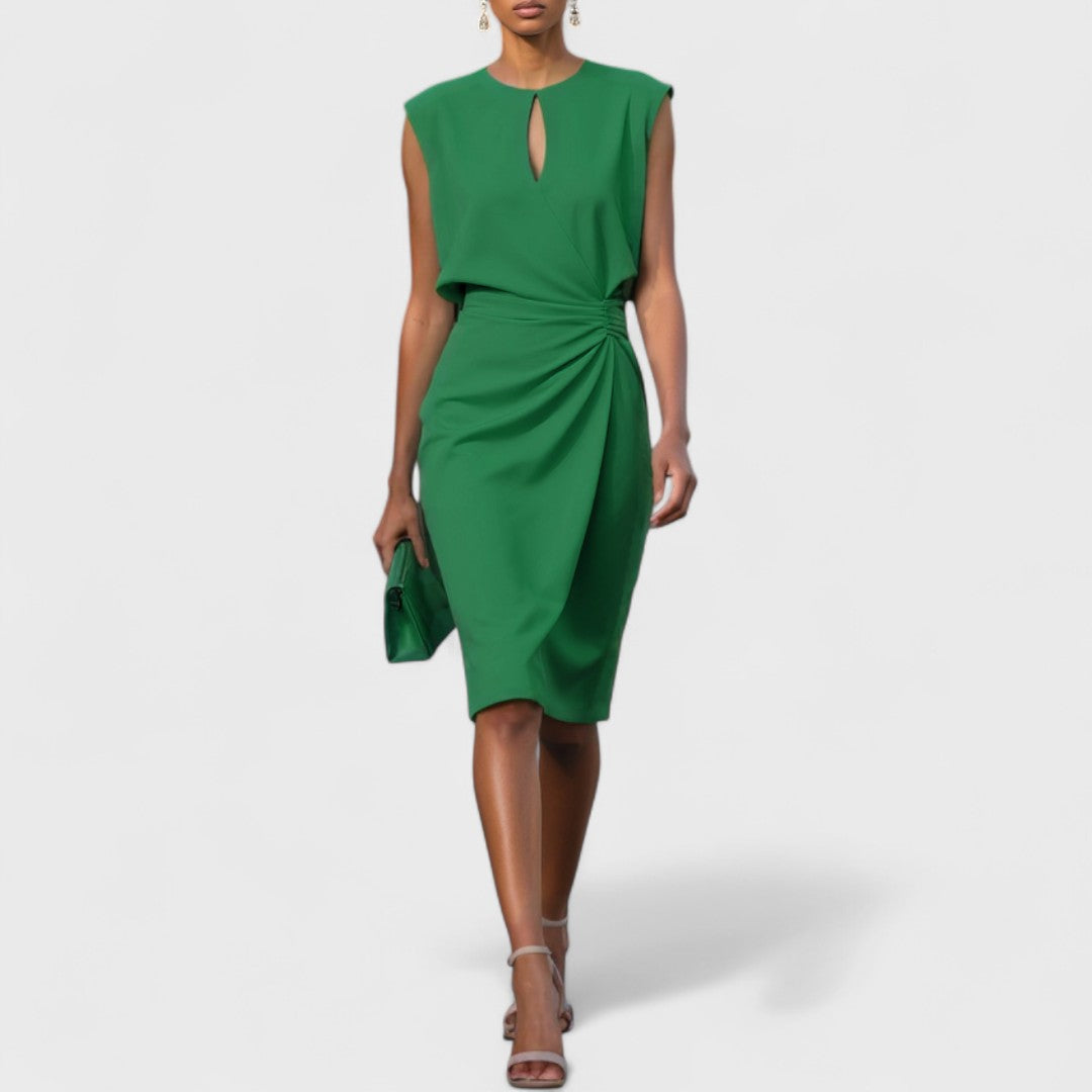 Gloria | Sleeveless Keyhole Wrap Midi Dress