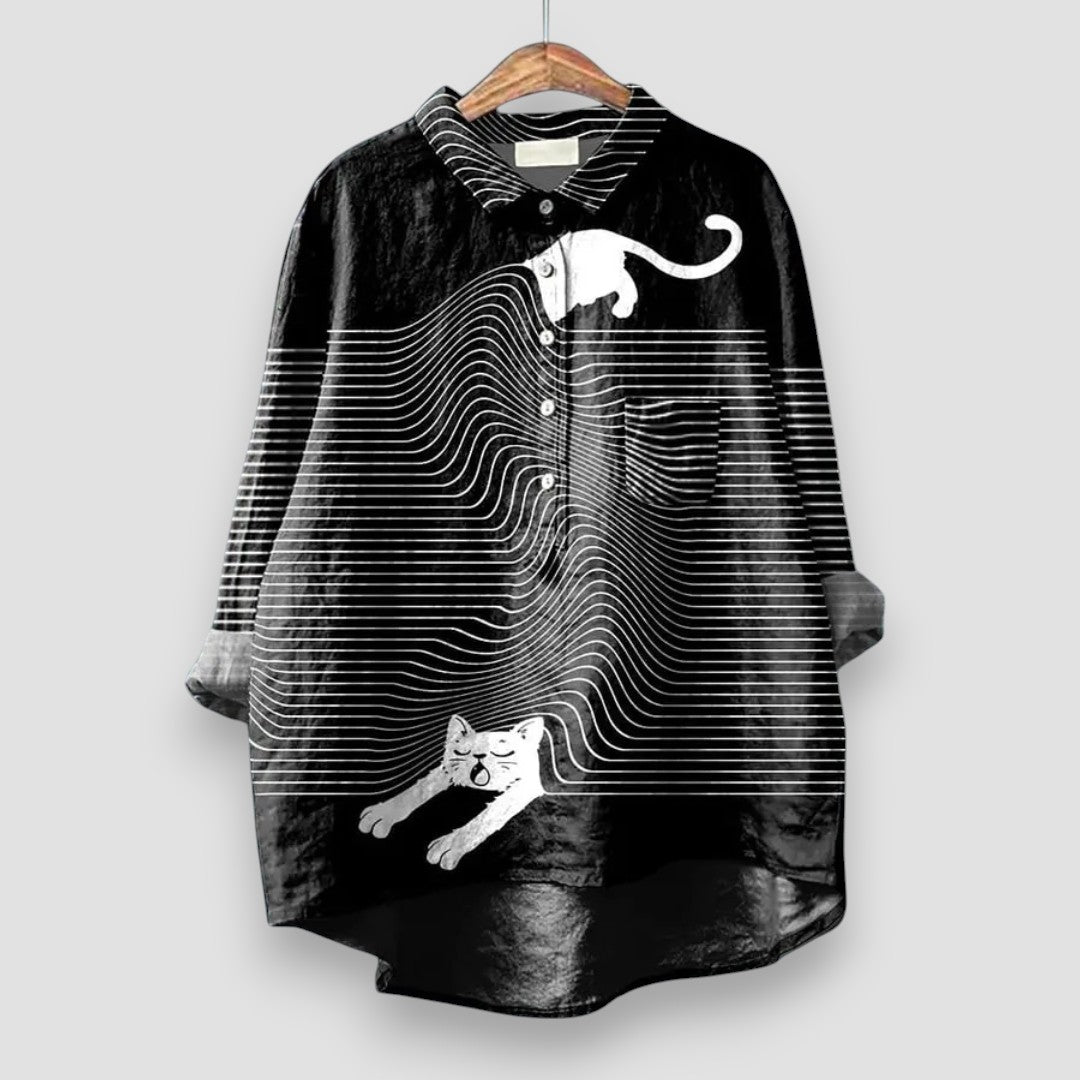 Geraldine | Dog Print Casual Shirt