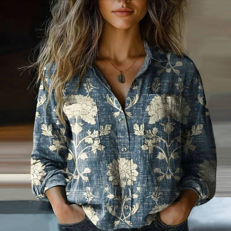 Rebecca | Bohemian Print Vintage Blouse