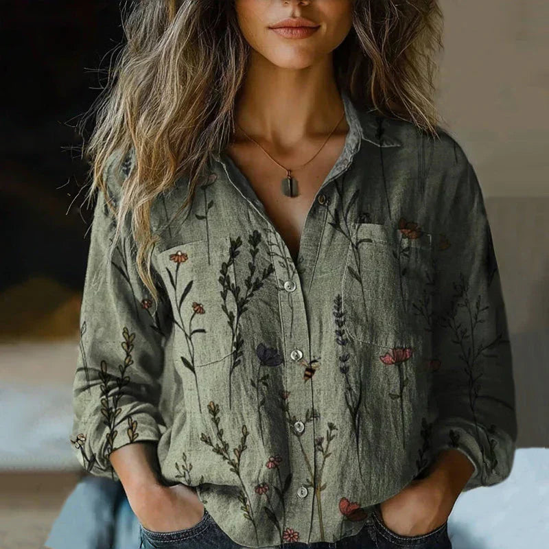 Rebecca | Bohemian Print Vintage Blouse