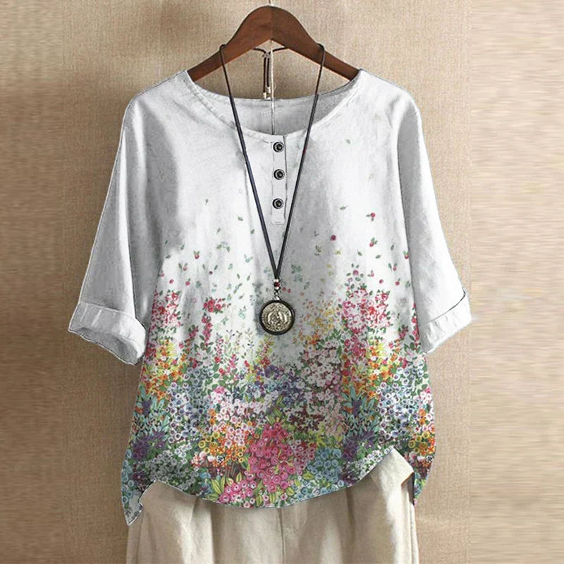 Anya | Retro Print Casual Blouse