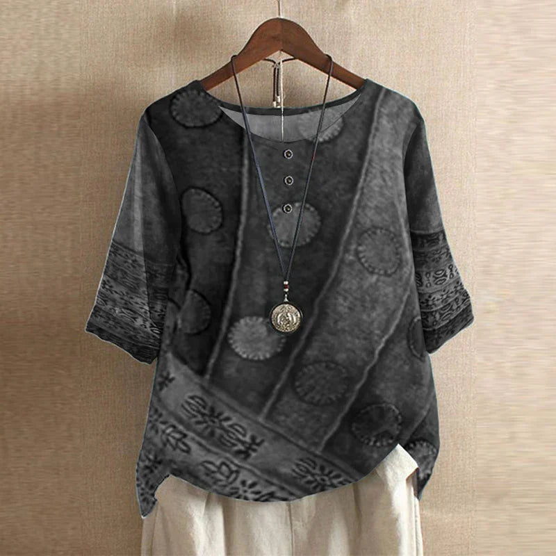 Anya | Retro Print Casual Blouse
