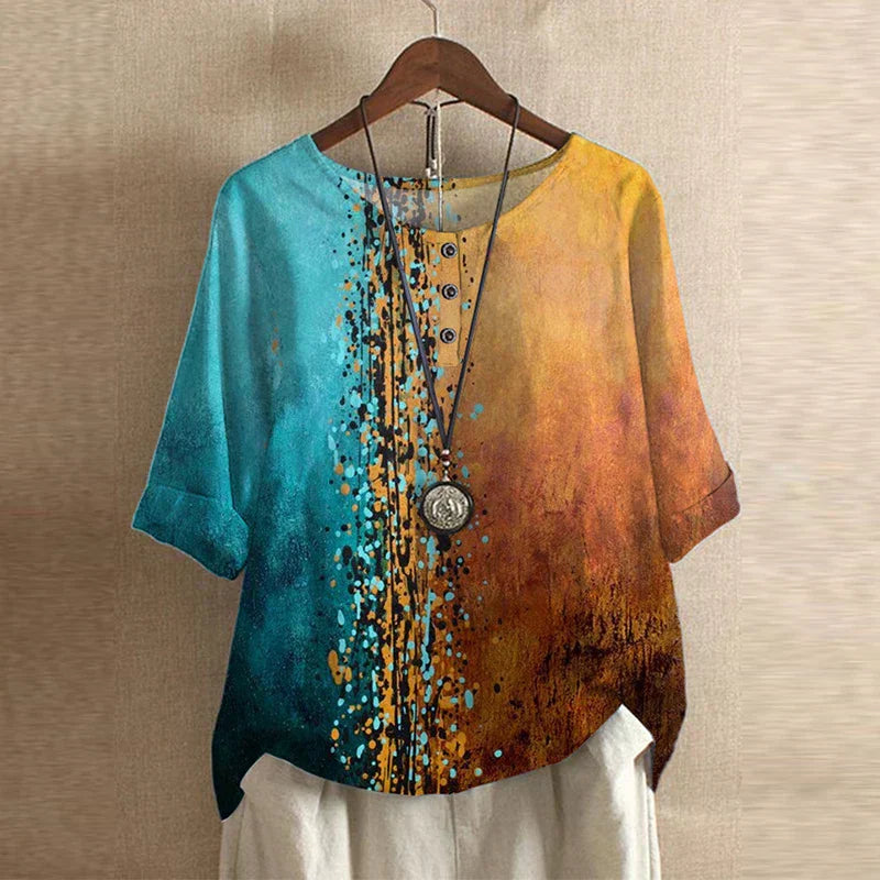 Anya | Retro Print Casual Blouse
