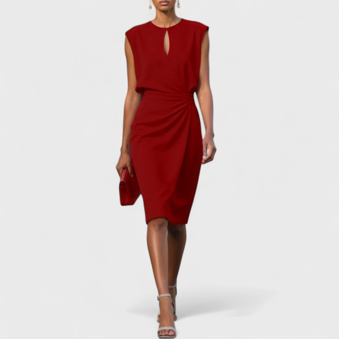 Gloria | Sleeveless Keyhole Wrap Midi Dress