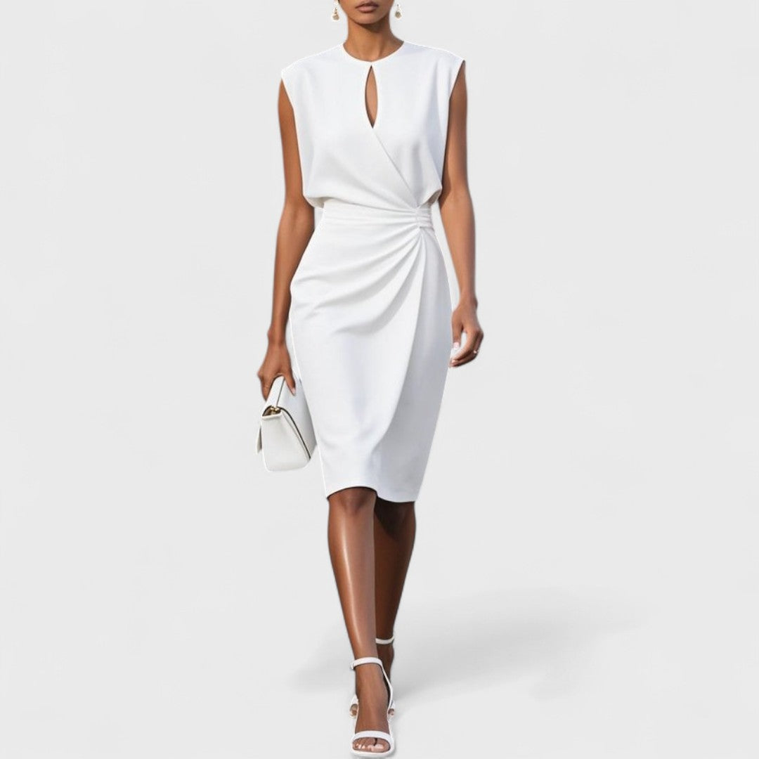 Gloria | Sleeveless Keyhole Wrap Midi Dress
