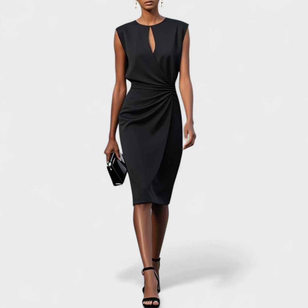 Gloria | Sleeveless Keyhole Wrap Midi Dress