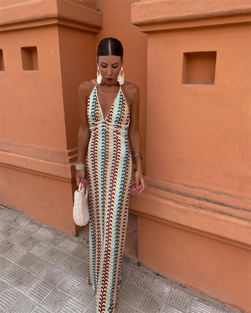 Claire | Boho Crochet Maxi Beach Dress