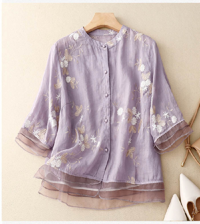 Kourtney | Embroidered Casual Blouse